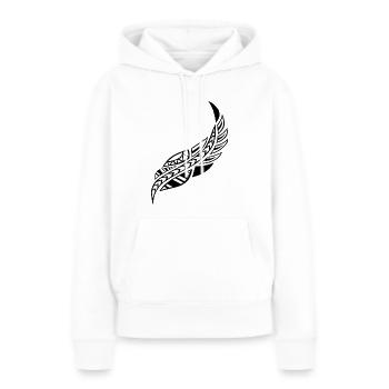 plume tribale - Sweat à capuche Premium bio Femme - blanc - Devant - Julia (174cm)