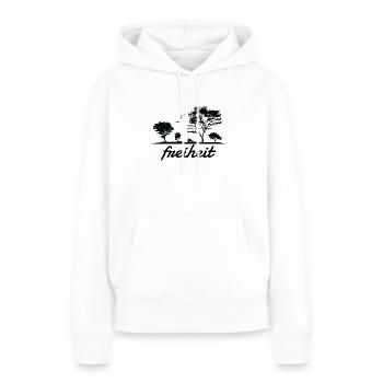 Freiheit - Frauen Premium Bio Hoodie - Weiß - Vorne - Julia (174cm)