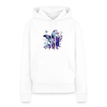 Blue Purple Butterfly - Frauen Premium Bio Hoodie - Weiß - Vorne - Julia (174cm)