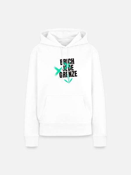 Brich jede Grenze - Frauen Premium Bio Hoodie - Weiß
