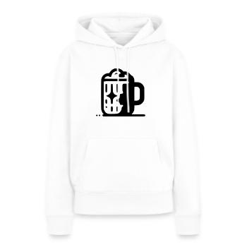 Chope de bière - Sweat à capuche Premium bio Femme - blanc - Devant - Julia (174cm)