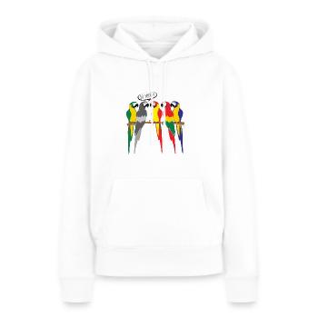 PERROQUET OISEAU MONOCHROME - Sweat à capuche Premium bio Femme - blanc - Devant - Julia (174cm)
