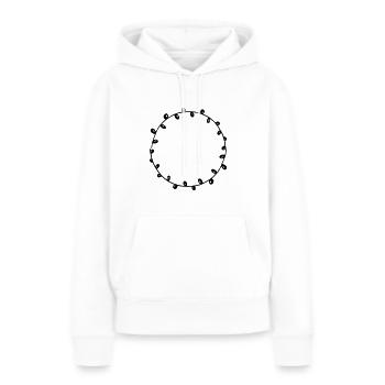 Guirlande florale Fleurs Cœurs 26 Zone de dessin 26 - Sweat à capuche Premium bio Femme - blanc - Devant - Julia (174cm)