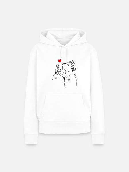 Ziege - Frauen Premium Bio Hoodie - Weiß