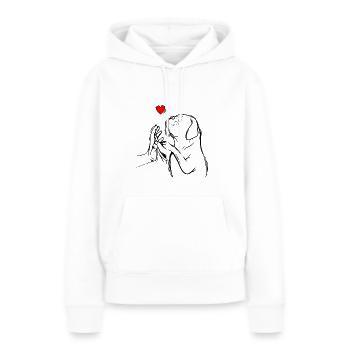 Dogue de Bordeaux Dogue Chiens - Sweat à capuche Premium bio Femme - blanc - Devant - Julia (174cm)