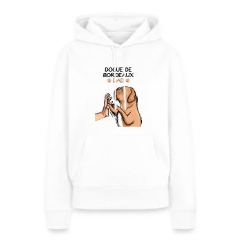 Dogue de Bordeaux Dogue Chiens - Sweat à capuche Premium bio Femme - blanc - Devant - Julia (174cm)