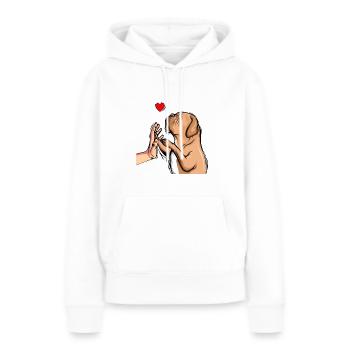 Dogue de Bordeaux Dogue Chiens - Sweat à capuche Premium bio Femme - blanc - Devant - Julia (174cm)