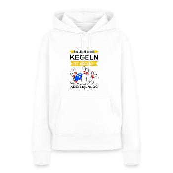 Kegeln Kegelbahn Kegelverein Kugel Geschenk - Frauen Premium Bio Hoodie - Weiß - Vorne - Julia (174cm)