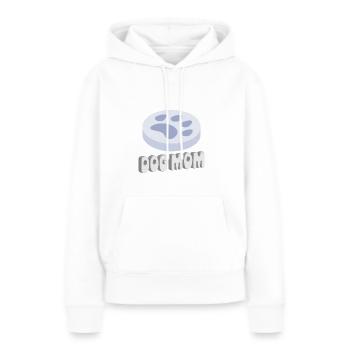Maman chien - Sweat à capuche Premium bio Femme - blanc - Devant - Julia (174cm)