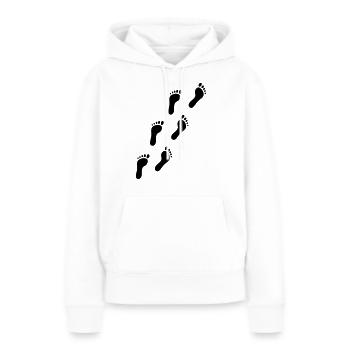 Pieds - Sweat à capuche Premium bio Femme - blanc - Devant - Julia (174cm)