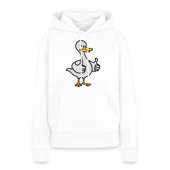 Gans - Frauen Premium Bio Hoodie - Weiß - Vorne - Julia (174cm)