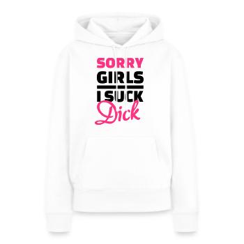 Sorry girls I suck dick - Sweat à capuche Premium bio Femme - blanc - Devant - Julia (174cm)
