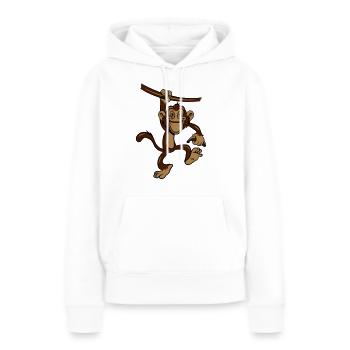 affe Liane banane - Sweat à capuche Premium bio Femme - blanc - Devant - Julia (174cm)