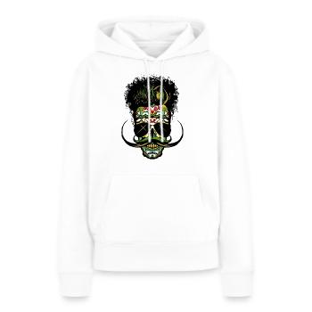 Skull mexikanischer Hipster mexikanisch - Frauen Premium Bio Hoodie - Weiß - Vorne - Julia (174cm)