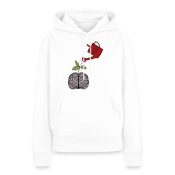 Wachse und gedeihe - Frauen Premium Bio Hoodie - Weiß - Vorne - Julia (174cm)