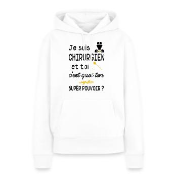 je suis chirurgien / super chirurgien - Sweat à capuche Premium bio Femme - blanc - Devant - Julia (174cm)