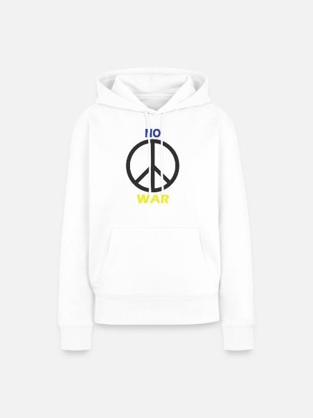 No WAR! - Frauen Premium Bio Hoodie - Weiß