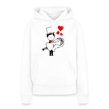 ehepaar married - Frauen Premium Bio Hoodie - Weiß - Vorne - Julia (174cm)
