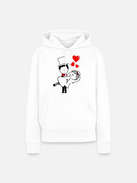 ehepaar married - Frauen Premium Bio Hoodie - Weiß