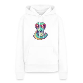 Kas le serpent - Sweat à capuche Premium bio Femme - blanc - Devant - Julia (174cm)