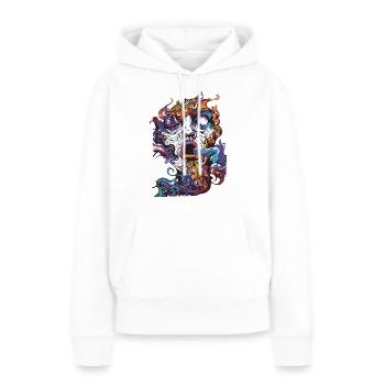 Fumer de l’herbe Cannabis Fumer du cannabis Trip Dream Joint - Sweat à capuche Premium bio Femme - blanc - Devant - Julia (174cm)