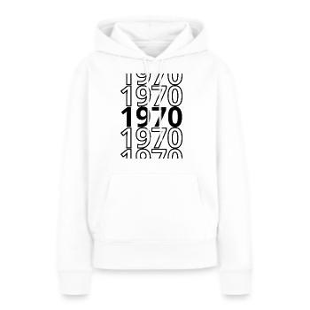 1970 1970 1970 - Frauen Premium Bio Hoodie - Weiß - Vorne - Julia (174cm)