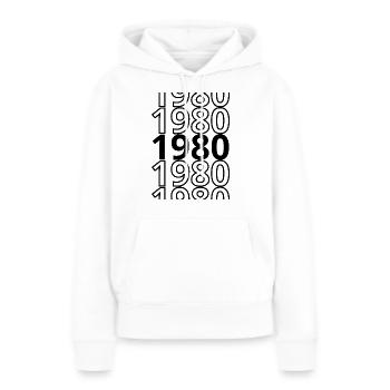 1980 1980 1980 - Sweat à capuche Premium bio Femme - blanc - Devant - Julia (174cm)