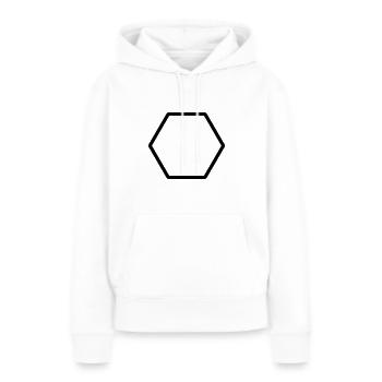 Hexagone - Sweat à capuche Premium bio Femme - blanc - Devant - Julia (174cm)
