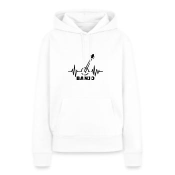 banjo - Sweat à capuche Premium bio Femme - blanc - Devant - Julia (174cm)