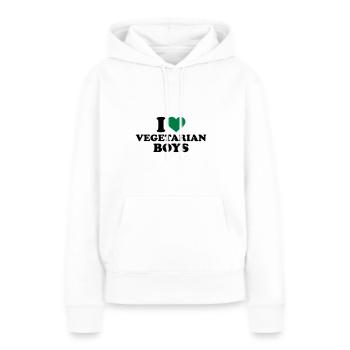 Vegetarier - Frauen Premium Bio Hoodie - Weiß - Vorne - Julia (174cm)