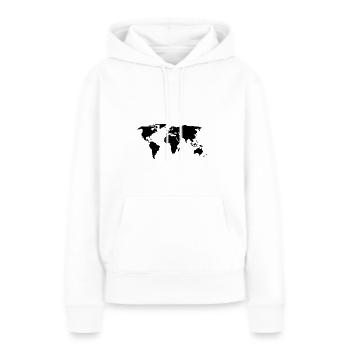 Weltkarte - Frauen Premium Bio Hoodie - Weiß - Vorne - Julia (174cm)