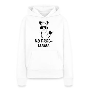 NO PROB-LLAMA! - Frauen Premium Bio Hoodie - Weiß - Vorne - Julia (174cm)