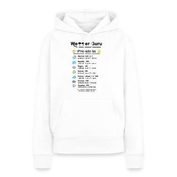 Météo Gourou Liste de prix Météo - Sweat à capuche Premium bio Femme - blanc - Devant - Julia (174cm)