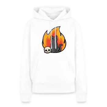 Ronronnement - Sweat à capuche Premium bio Femme - blanc - Devant - Julia (174cm)