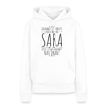 Sara perfekt - Frauen Premium Bio Hoodie - Weiß - Vorne - Julia (174cm)
