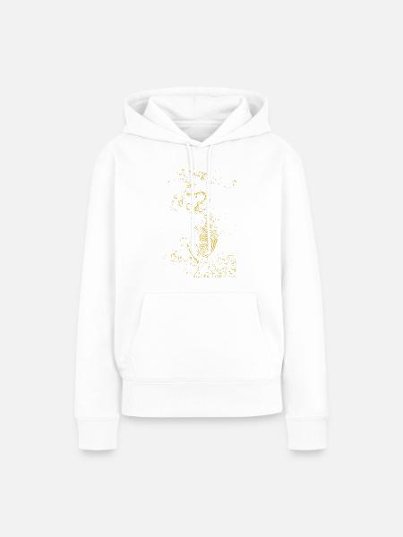 Goldenes Ammoniten-Muster - Frauen Premium Bio Hoodie - Weiß