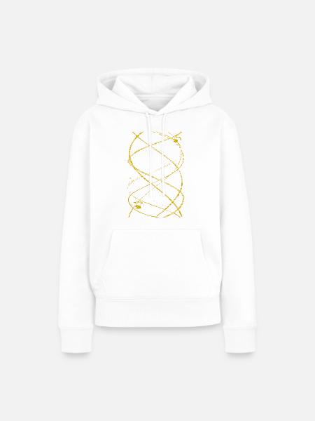 Goldene Spirallinien - Frauen Premium Bio Hoodie - Weiß