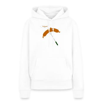 aide saucisses griller - Sweat à capuche Premium bio Femme - blanc - Devant - Julia (174cm)