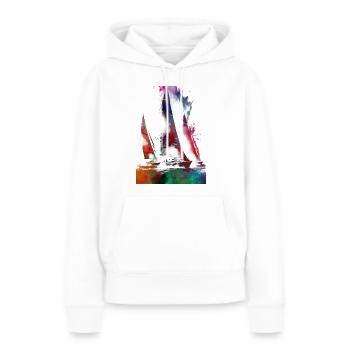 Segelsport Kunst #sailing - Frauen Premium Bio Hoodie - Weiß - Vorne - Julia (174cm)