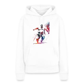 Art sportif de sumo #sumo - Sweat à capuche Premium bio Femme - blanc - Devant - Julia (174cm)