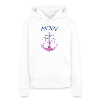 Moin Hamburg Diggi - Frauen Premium Bio Hoodie - Weiß - Vorne - Julia (174cm)