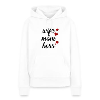Wife Mom Boss Hearts Mom - Women’s Premium Organic Hoodie - white - Front - Julia (174cm)