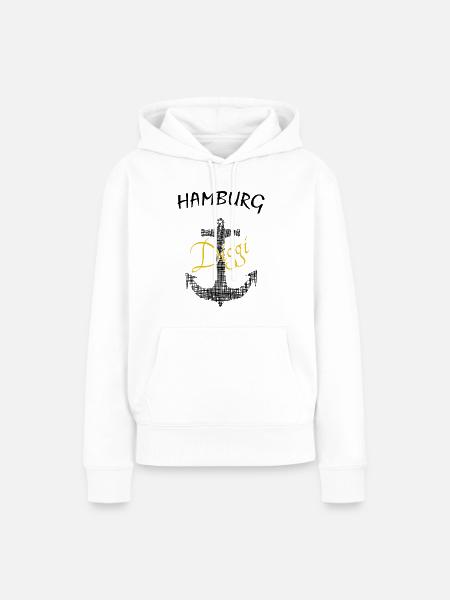Hamburg, Hansestadt, St. Pauli - Frauen Premium Bio Hoodie - Weiß
