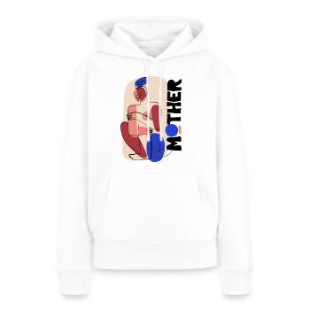 Mère - Sweat à capuche Premium bio Femme - blanc - Devant - Julia (174cm)