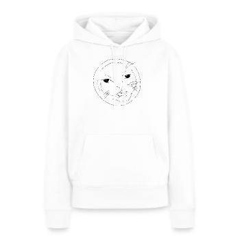 Süße lustige Katzengesicht – Hehe Cat Meme Lineart - Frauen Premium Bio Hoodie - Weiß - Vorne - Julia (174cm)