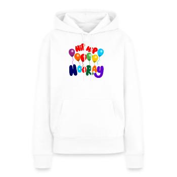 Party Hip, hip hourra - Sweat à capuche Premium bio Femme - blanc - Devant - Julia (174cm)