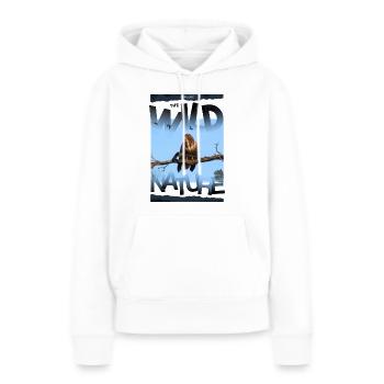 nature sauvage nature nature sauvage - Sweat à capuche Premium bio Femme - blanc - Devant - Julia (174cm)