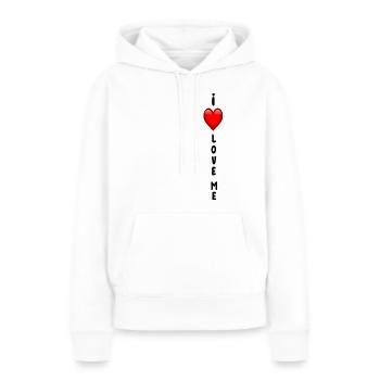 I Love Me - T-Shirt - Frauen Premium Bio Hoodie - Weiß - Vorne - Julia (174cm)