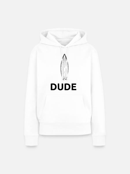 Surfbrett Dude - Surfing - Frauen Premium Bio Hoodie - Weiß