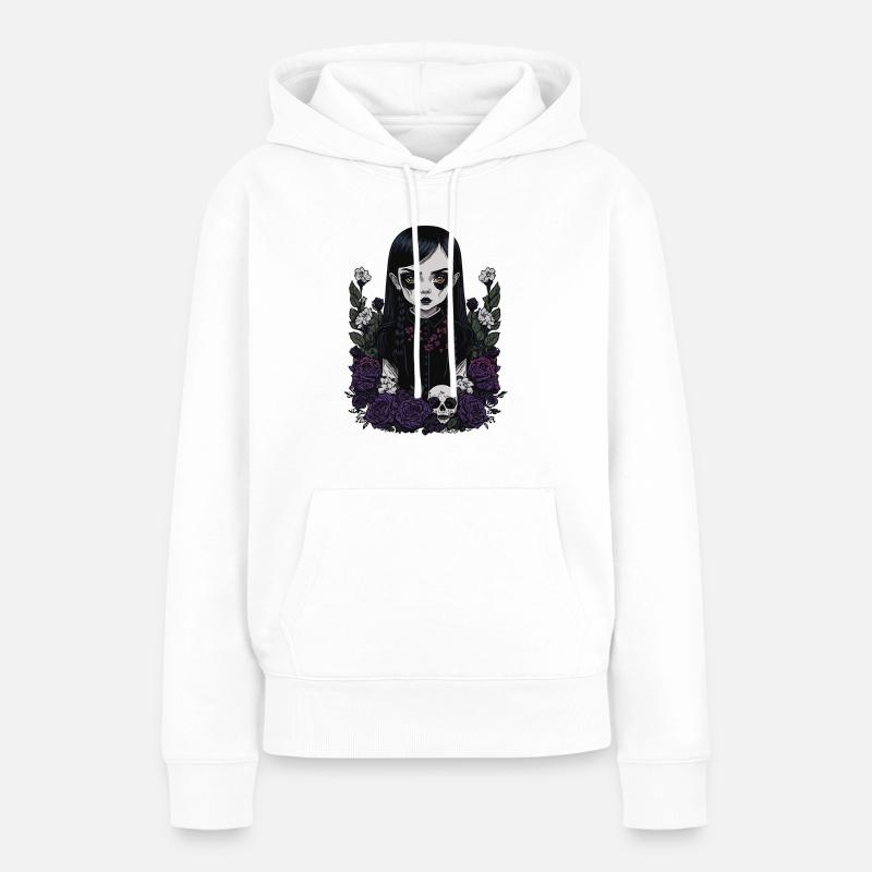Gothic Mädchen - Frauen Premium Bio Hoodie - Weiß